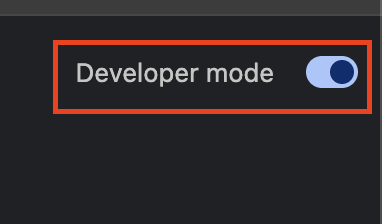 Developer mode toggle
